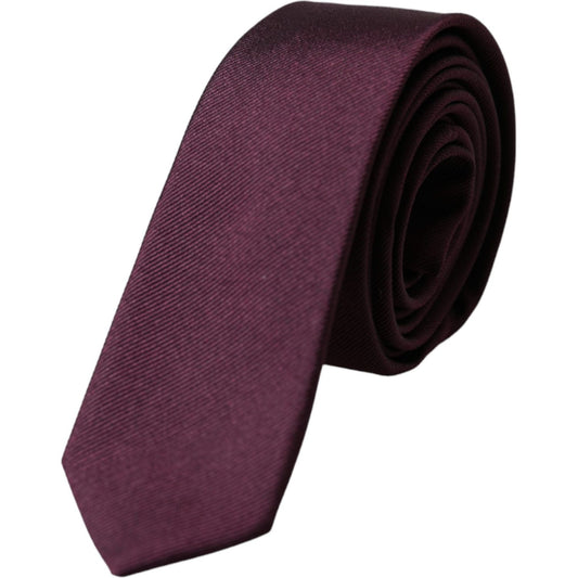 Dolce & Gabbana Dolce & Gabbana Bordeaux Solid 100% Silk Adjustable Men Tie KRA3324