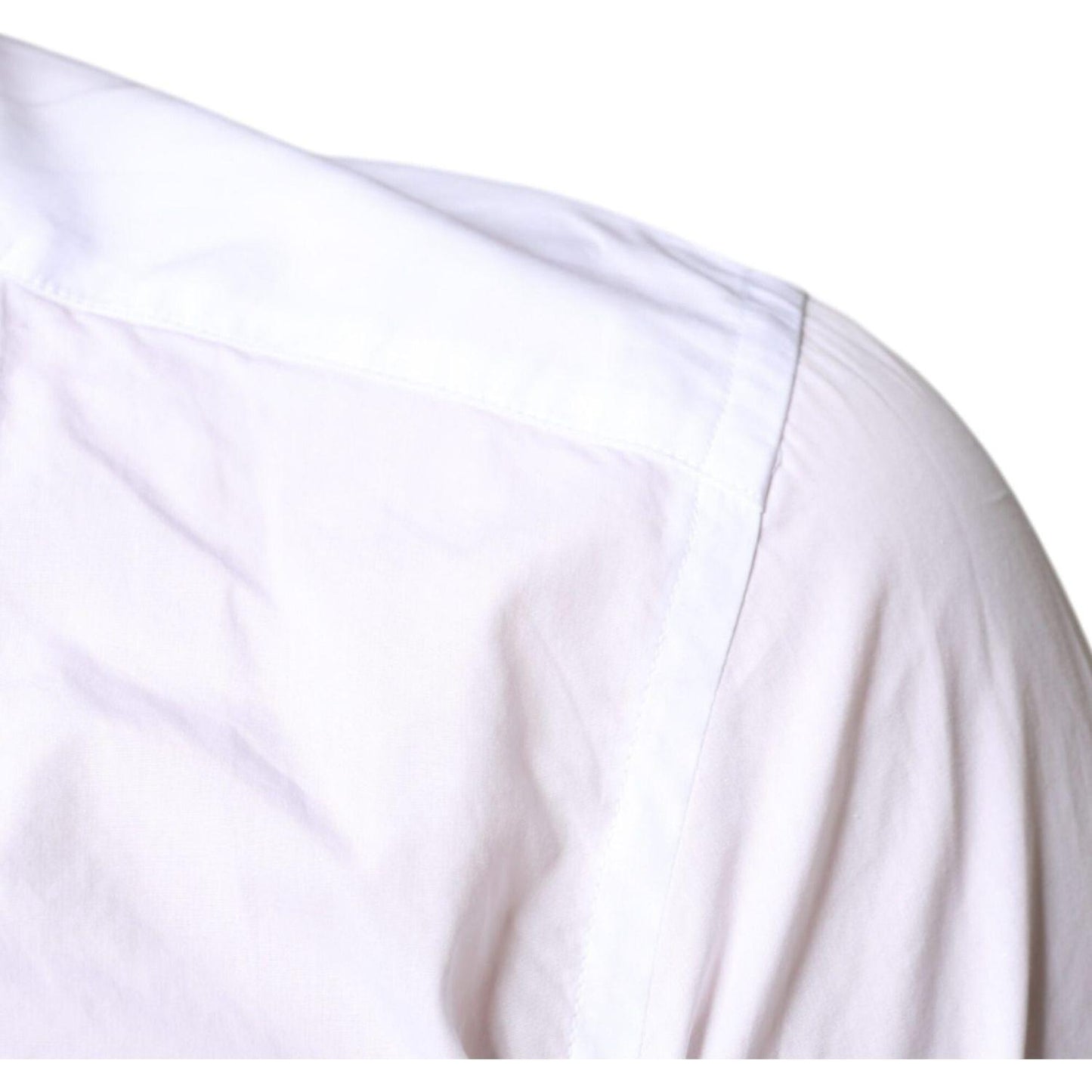 Dolce & Gabbana White Bib Cotton Poplin Formal Dress Shirt TSH6289-39