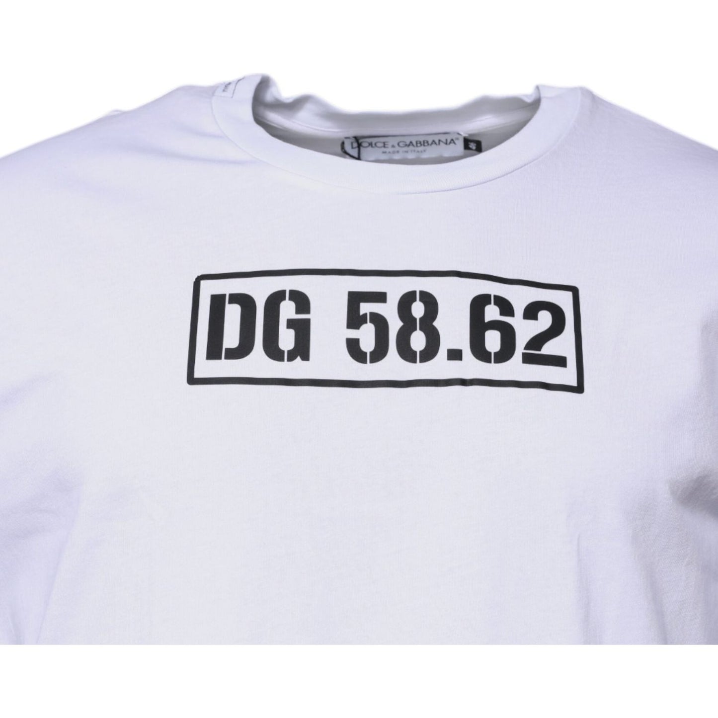 Dolce & Gabbana White DG Logo Cotton Crew Neck T-shirt TSH87409-48