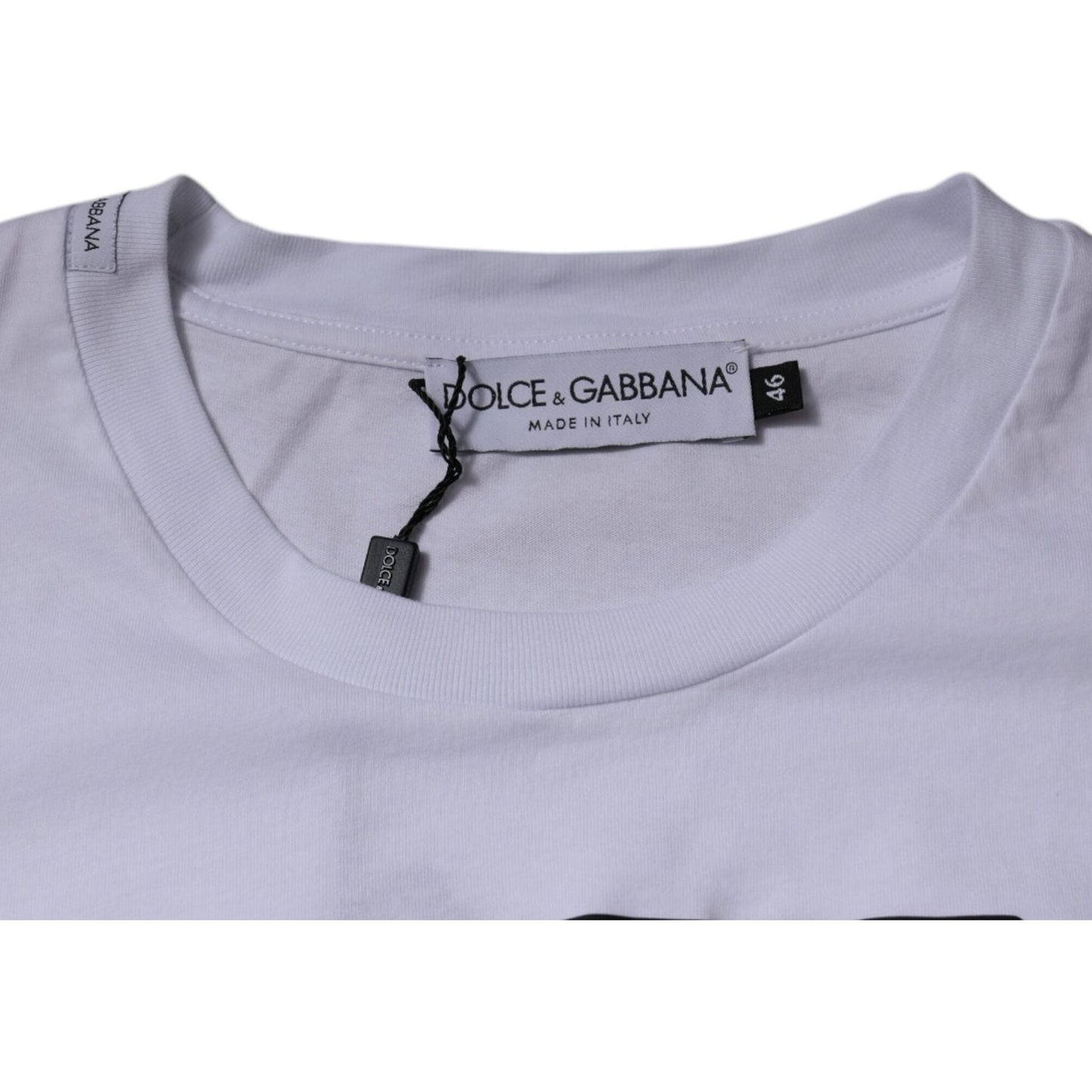 Dolce & Gabbana White DG Logo Cotton Crew Neck T-shirt TSH87409-48