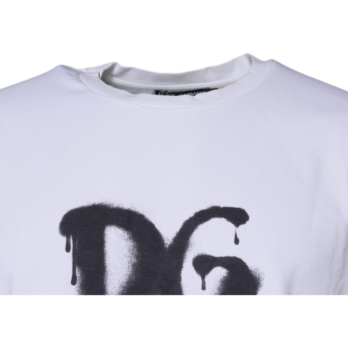 Dolce & Gabbana White DG Logo Cotton Crew Neck T-shirt TSH87520-50