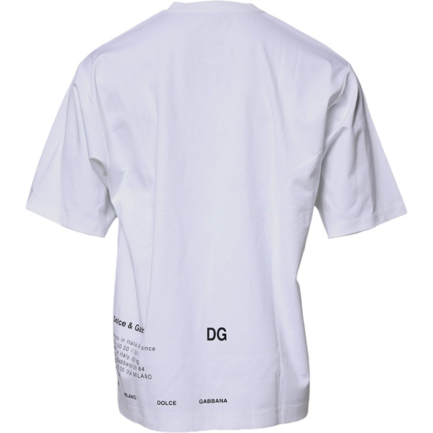Dolce & Gabbana White DG Logo Cotton Crew Neck T-shirt TSH87520-50