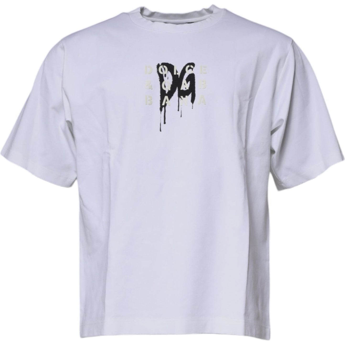 Dolce & Gabbana White DG Logo Cotton Crew Neck T-shirt TSH87521-50