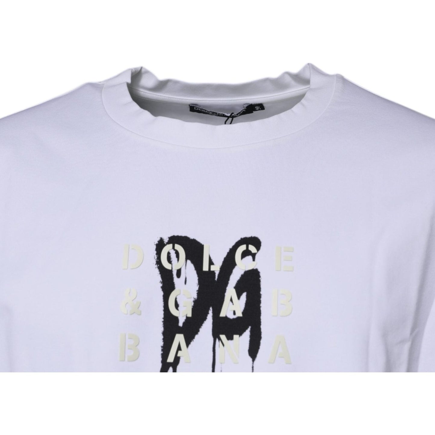 Dolce & Gabbana White DG Logo Cotton Crew Neck T-shirt TSH87521-50