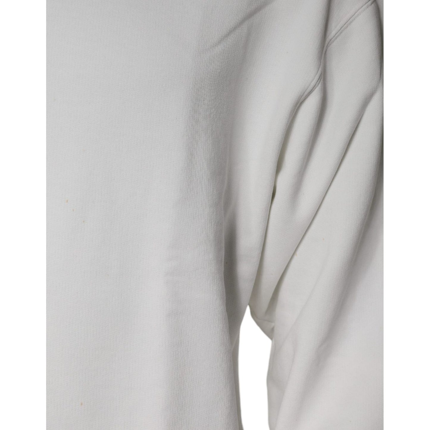 Dolce & Gabbana White Logo Cotton Crew Neck Pullover Sweater TSH86982-46