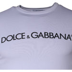Dolce & Gabbana White Logo Print Cotton Crew Neck T-shirt TSH84899-44