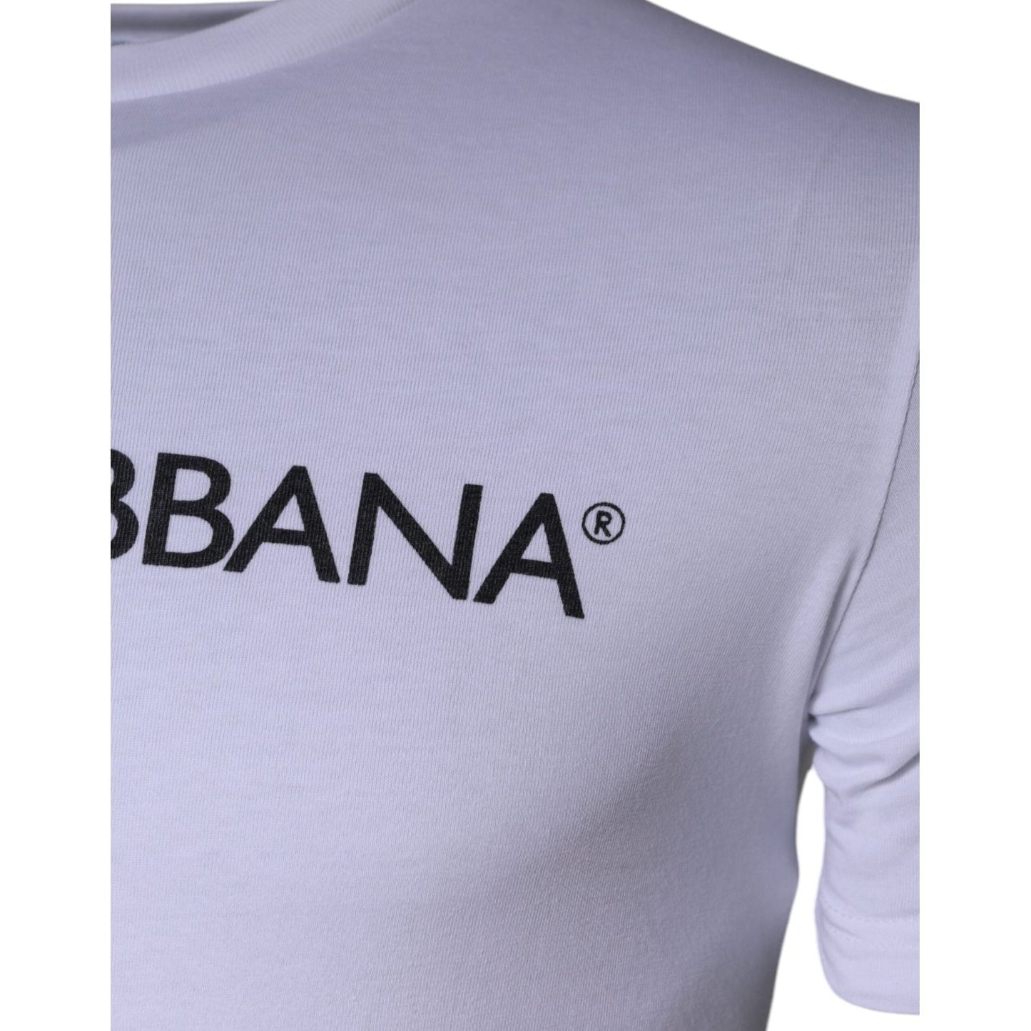Dolce & Gabbana White Logo Print Cotton Crew Neck T-shirt TSH84899-44