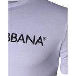 Dolce & Gabbana White Logo Print Cotton Crew Neck T-shirt TSH84899-44