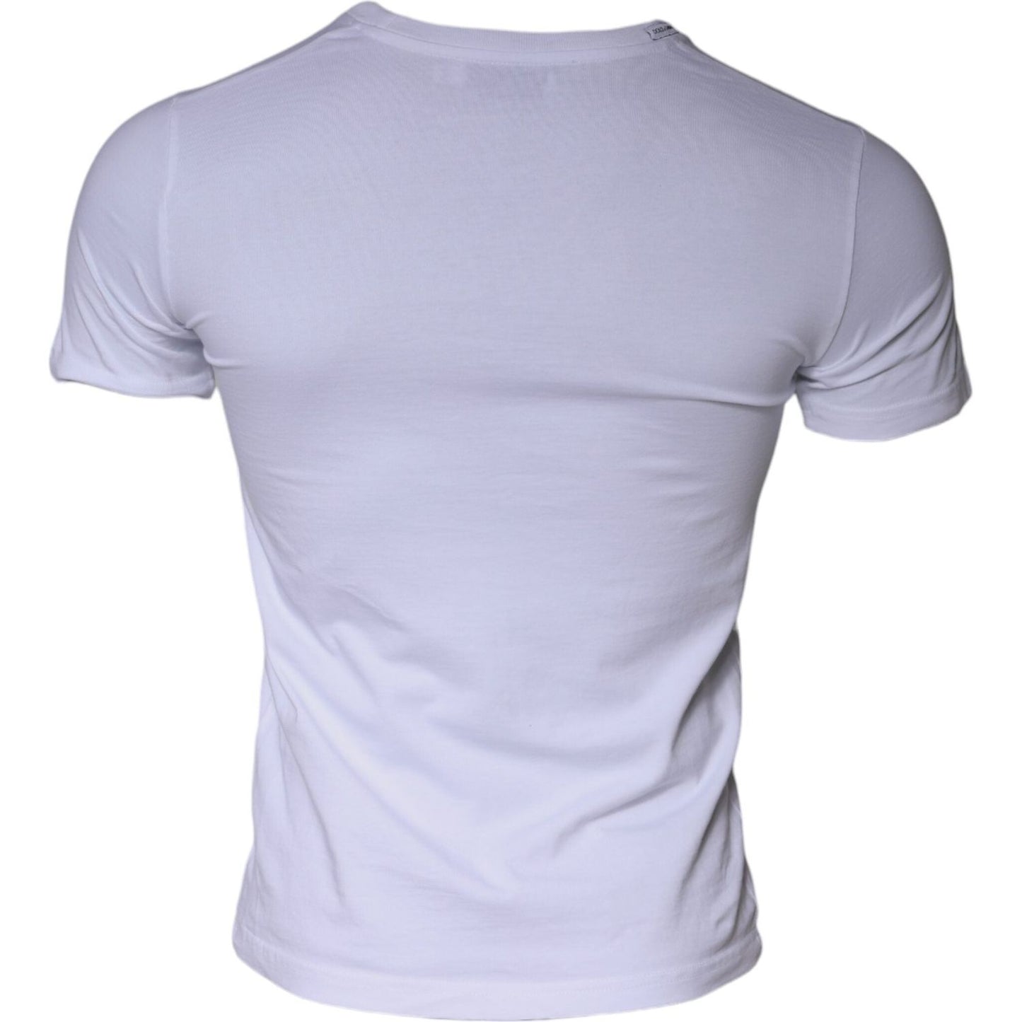 Dolce & Gabbana White Logo Print Cotton Crew Neck T-shirt TSH84899-44