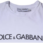 Dolce & Gabbana White Logo Print Cotton Crew Neck T-shirt TSH84899-44