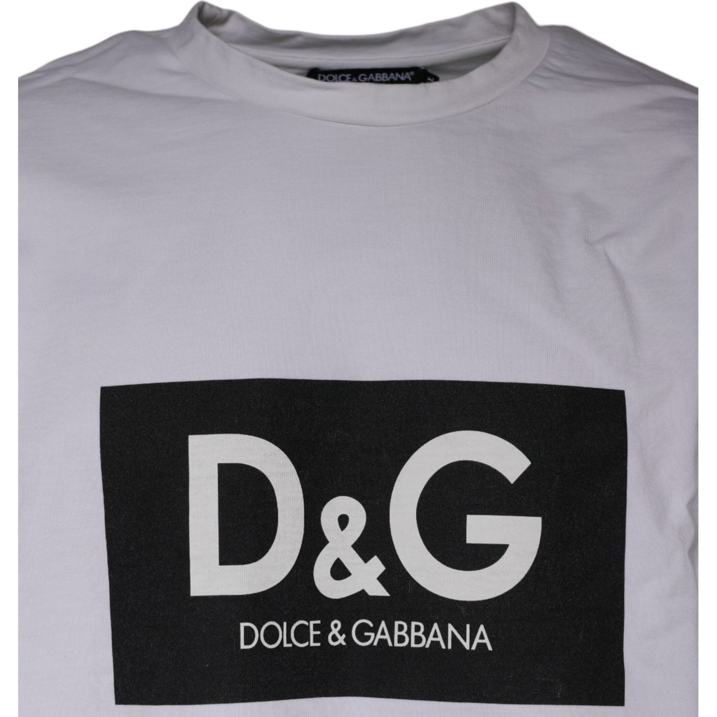 Dolce & Gabbana White Logo Print Cotton Crew Neck T-shirt TSH86868-52