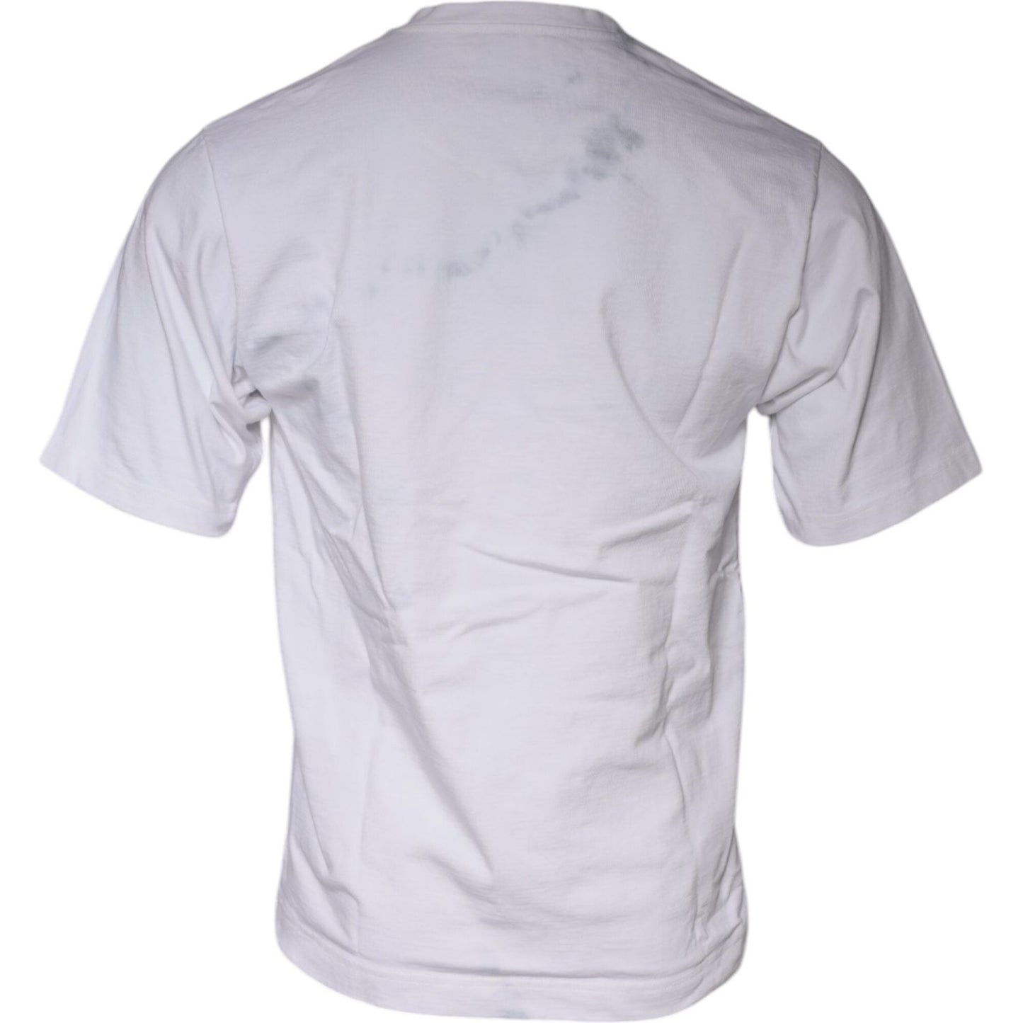 Dolce & Gabbana White Logo Print Cotton Crew Neck T-shirt TSH86874-44