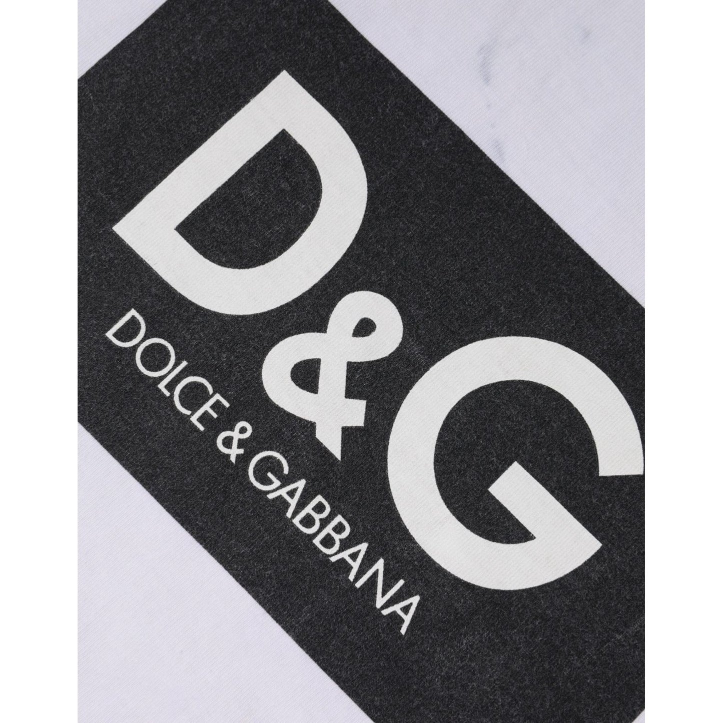 Dolce & Gabbana White Logo Print Cotton Crew Neck T-shirt TSH86874-44