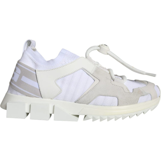 Dolce & Gabbana White Mesh Sorrento Trekking Sneakers Shoes LA11678-36.5
