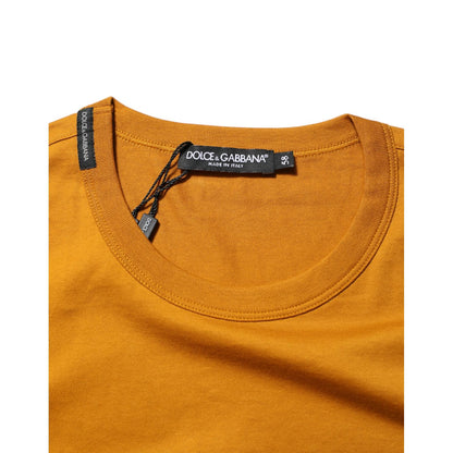 Dolce & Gabbana Golden Brown Crew Neck Short Sleeve T-shirt