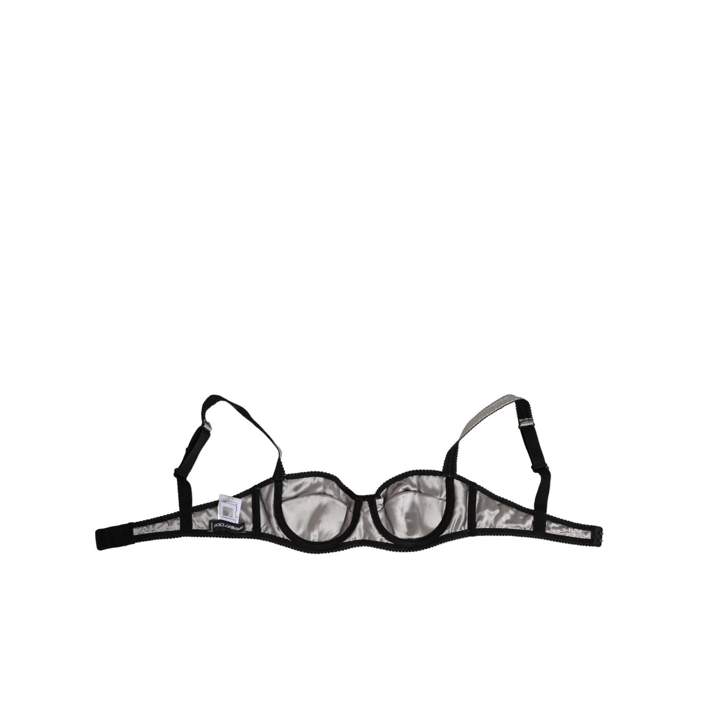Dolce & Gabbana Gray Acetate Stretch Balconcino Bra Underwear