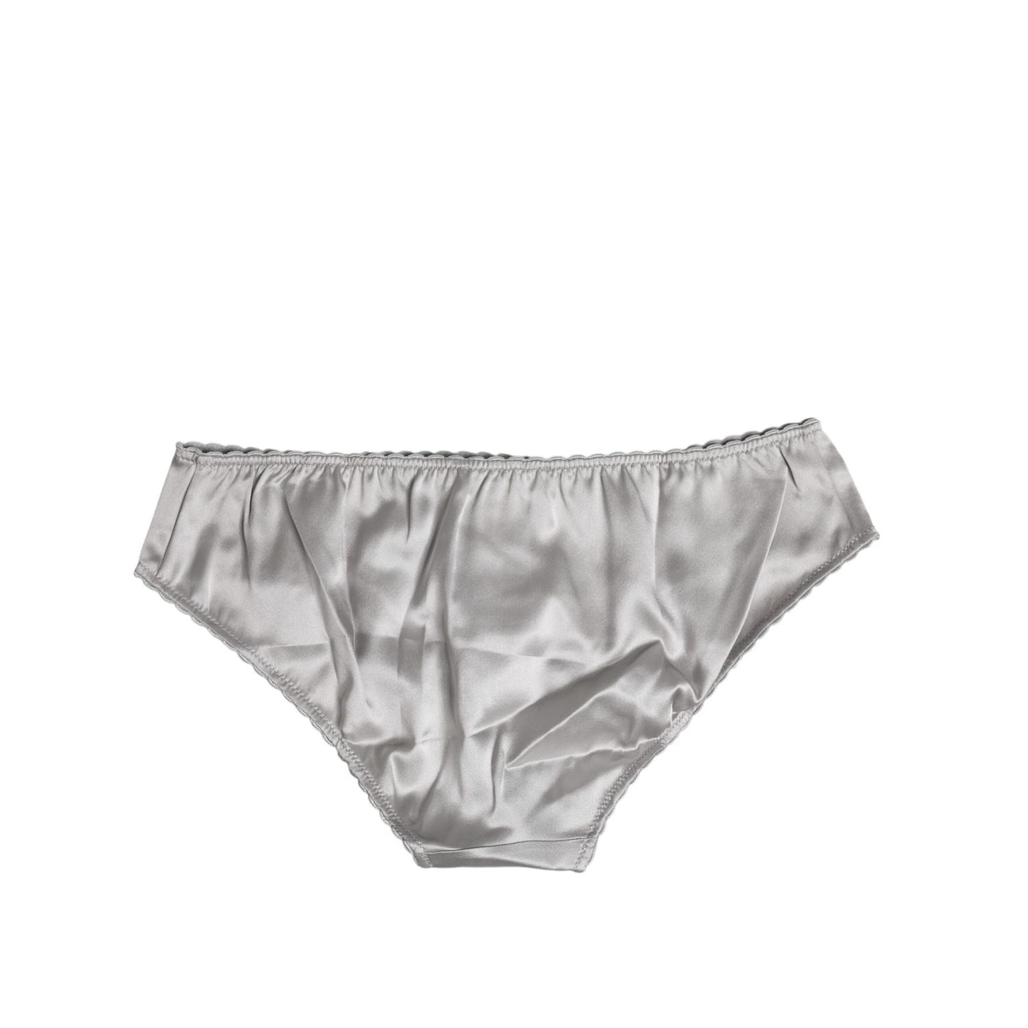 Dolce & Gabbana Gray Silk Stretch Bottom Low Waist Panty Underwear