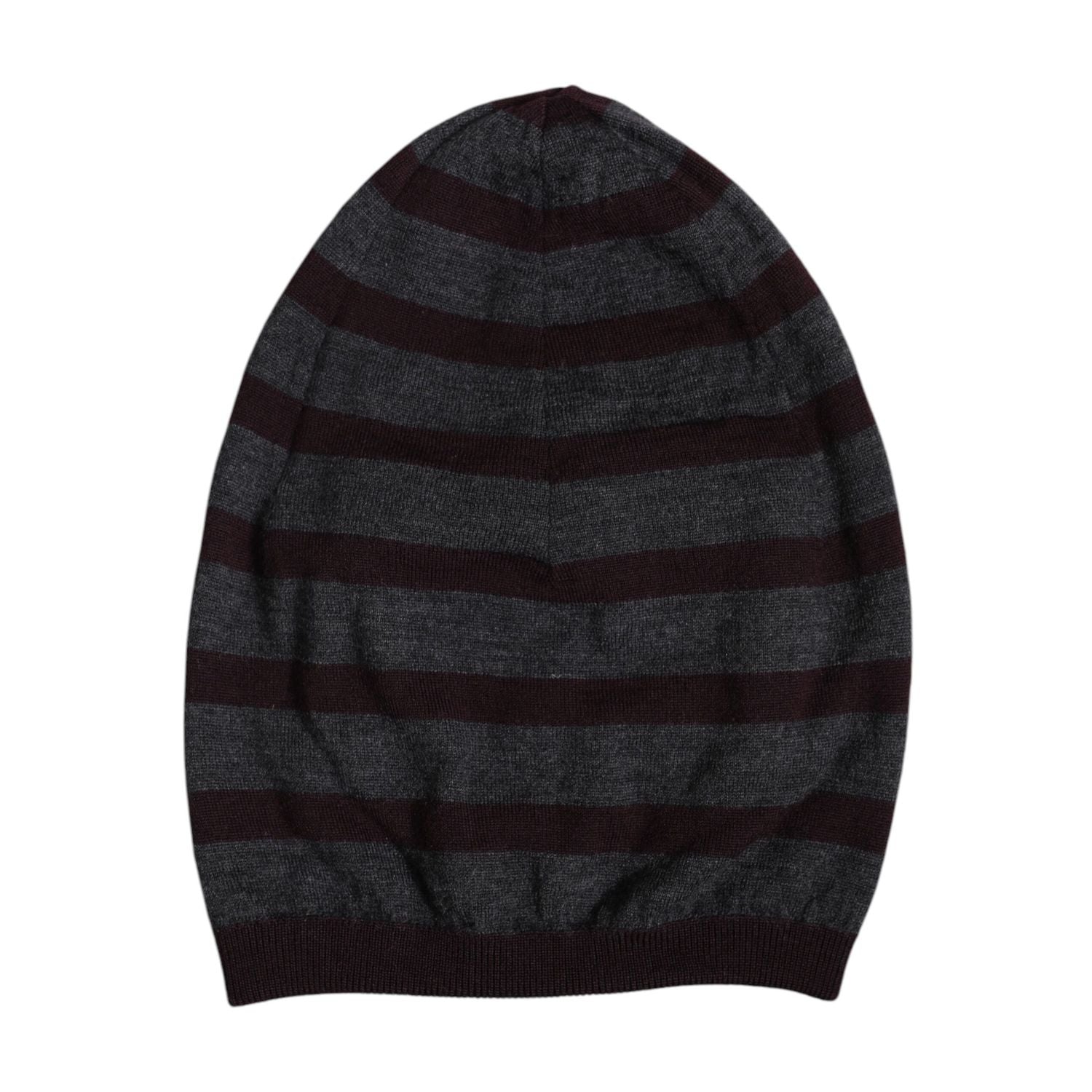 Dolce & Gabbana Gray Striped Wool Knitted Winter Beanie Hat