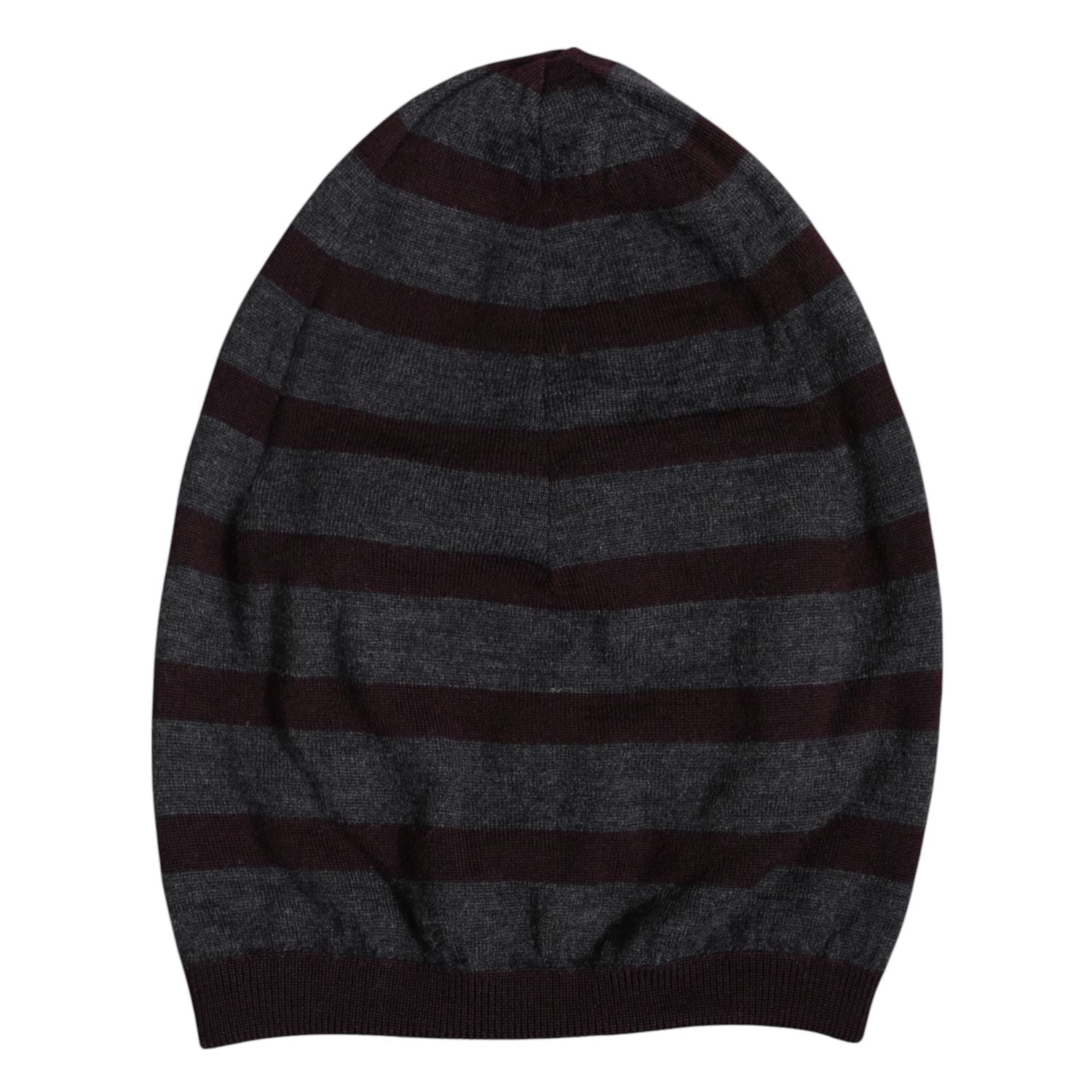Dolce & Gabbana Gray Striped Wool Knitted Winter Beanie Hat