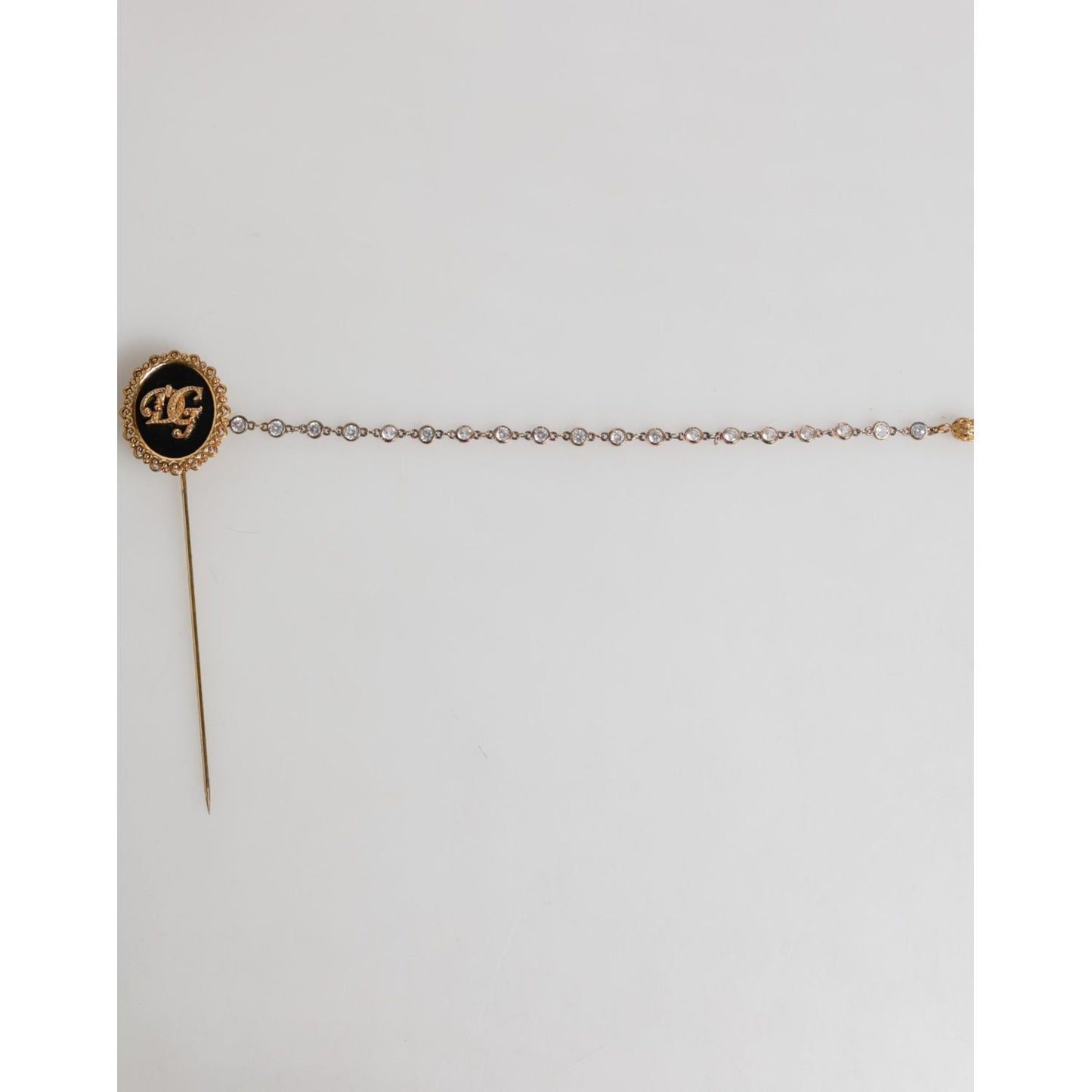 Dolce & Gabbana Lapel Pin DG Logo Gold Chain Mens Accessories Brooch