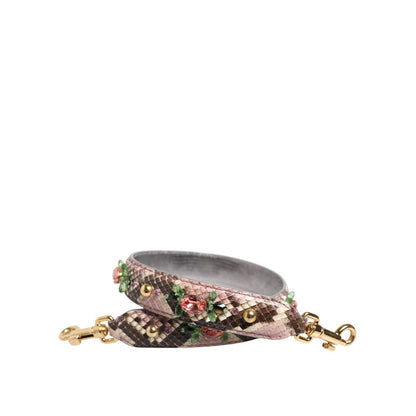 Dolce & Gabbana Multicolor Python Embellished Crystal Stud Shoulder Strap