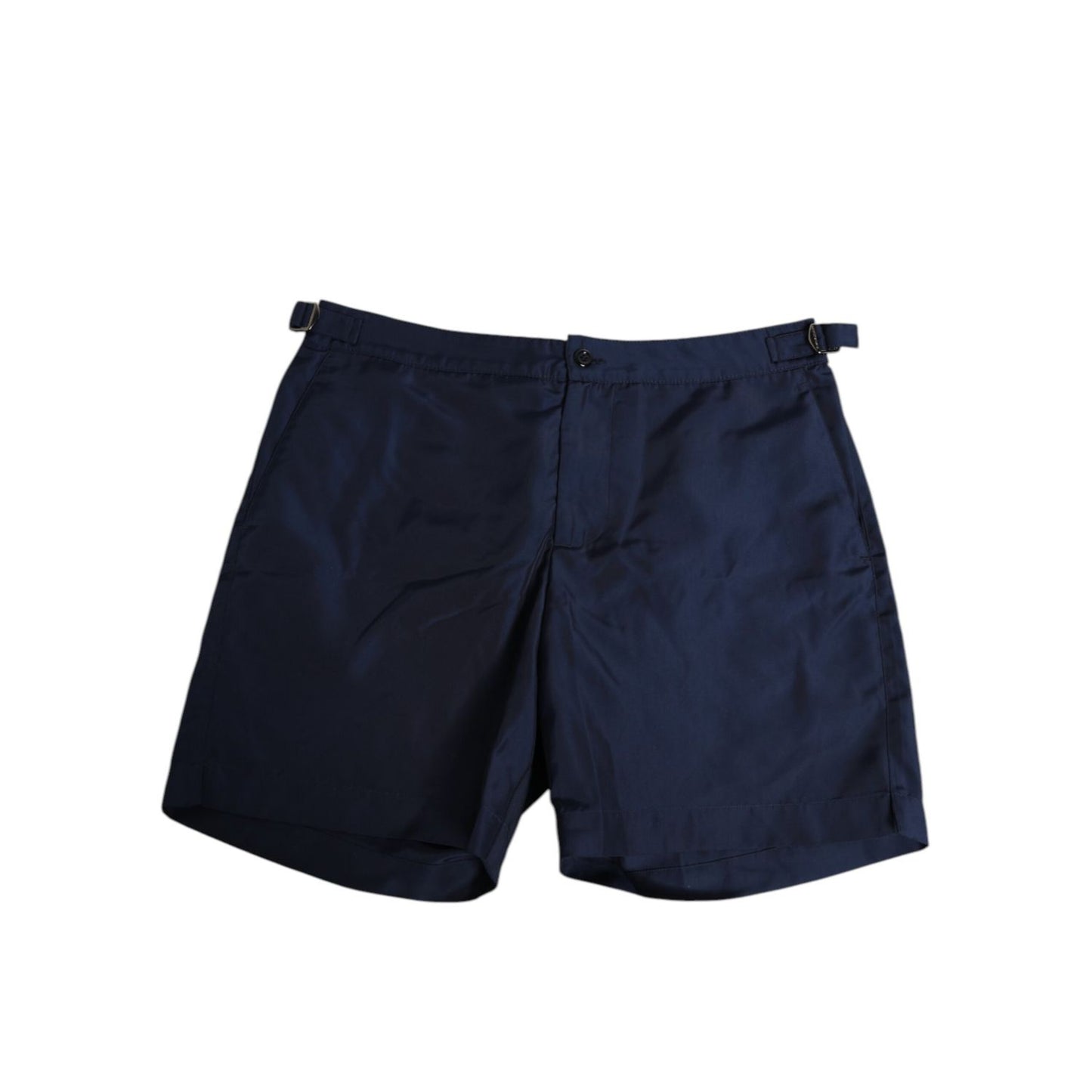 Dolce & Gabbana Navy Blue Polyester Logo Buckle Waist Swimwear