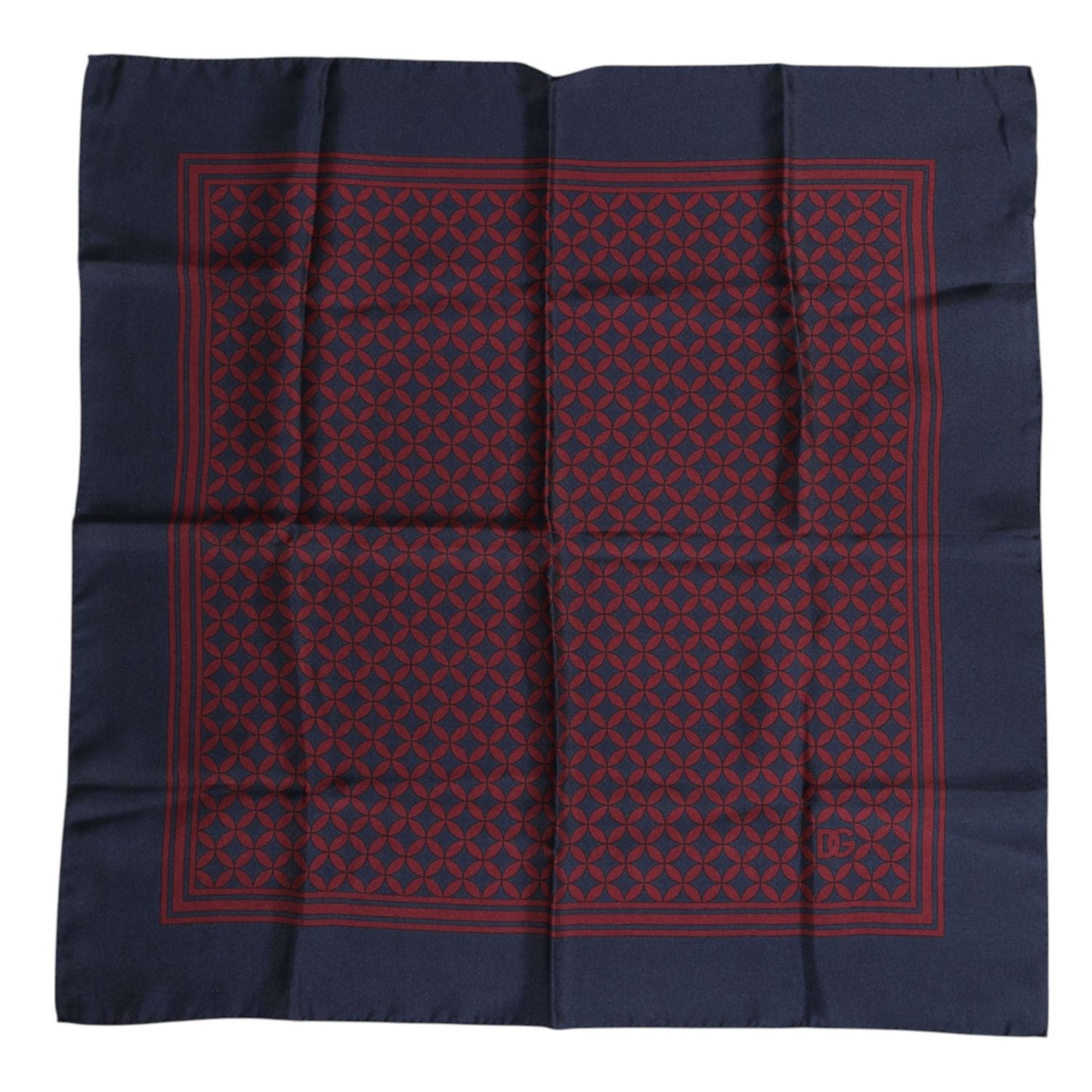 Dolce & Gabbana Red Blue Printed Silk Square Men Foulard Scarf