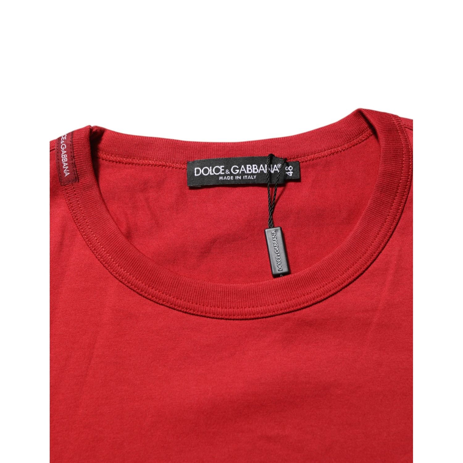 Dolce & Gabbana Red Crown Bee Cotton Short Sleeve T-shirt
