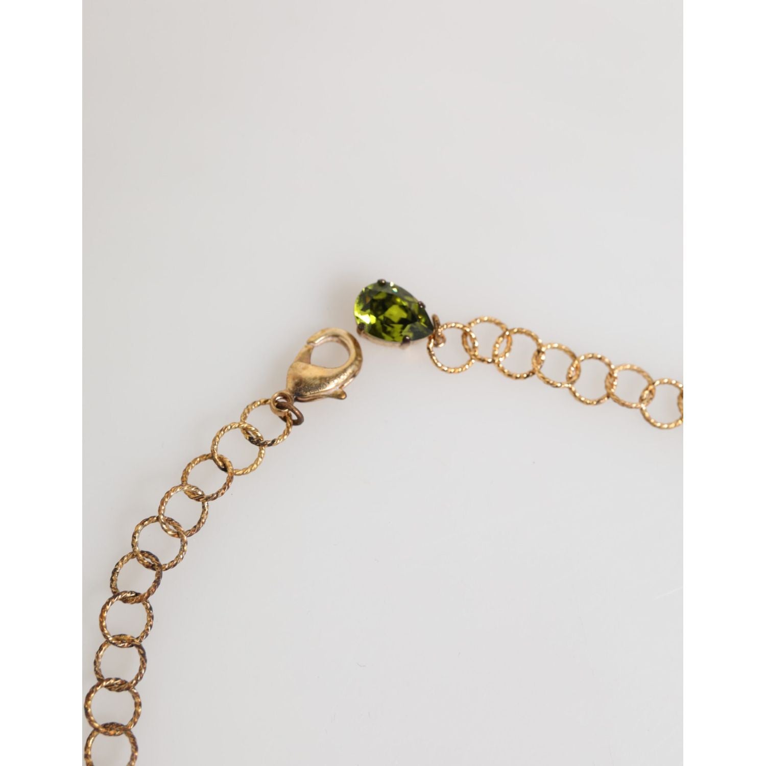 Dolce & Gabbana Red Rose Floral Crystal Embellished Statement Jewelry Necklace