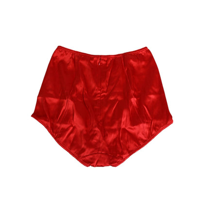 Dolce & Gabbana Red Silk Satin High-Waist Briefs Women Underwear