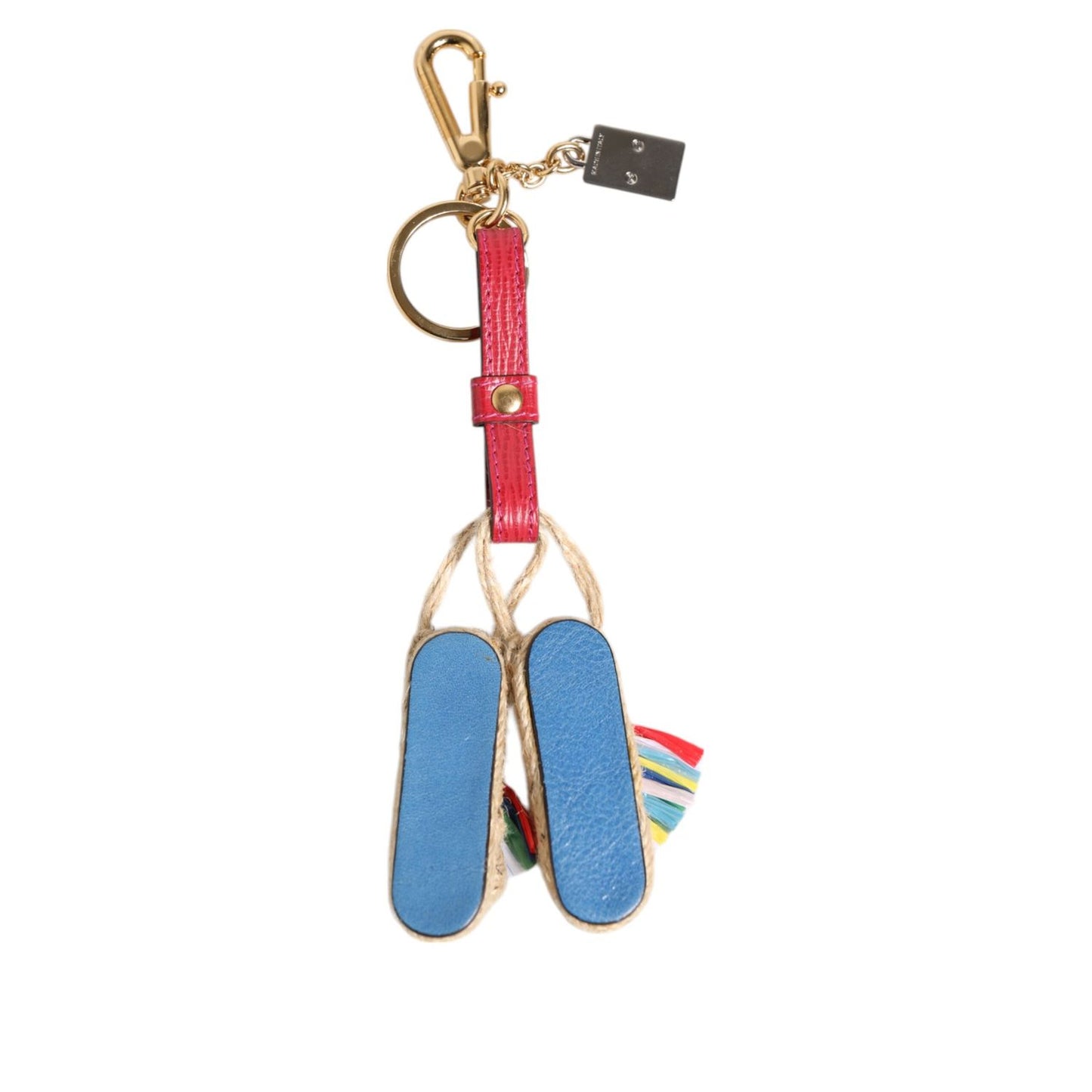 Dolce & Gabbana Red Yellow Mini Espadrille Style Charm Keychain Keyring