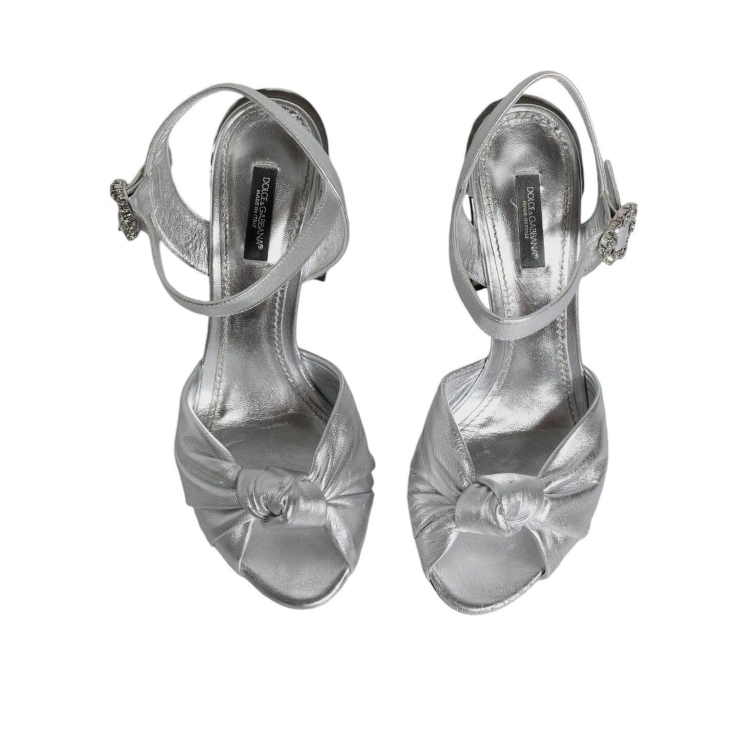 Dolce & Gabbana Silver Mirror Heels KEIRA Sandals Shoes