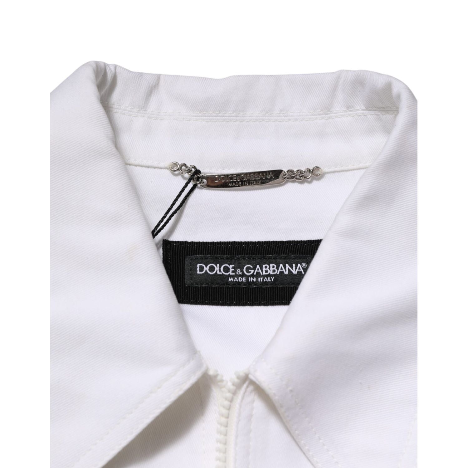 Dolce & Gabbana White Barcode Patch Utility Zip Jumpsuit Pants