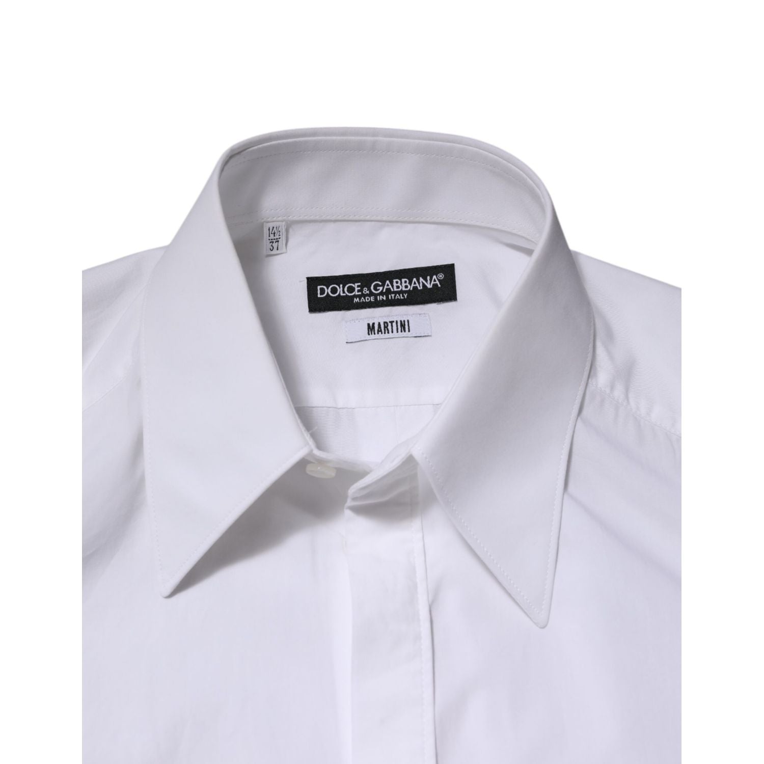 Dolce & Gabbana White Cotton MARTINI Long Sleeve Dress Shirt