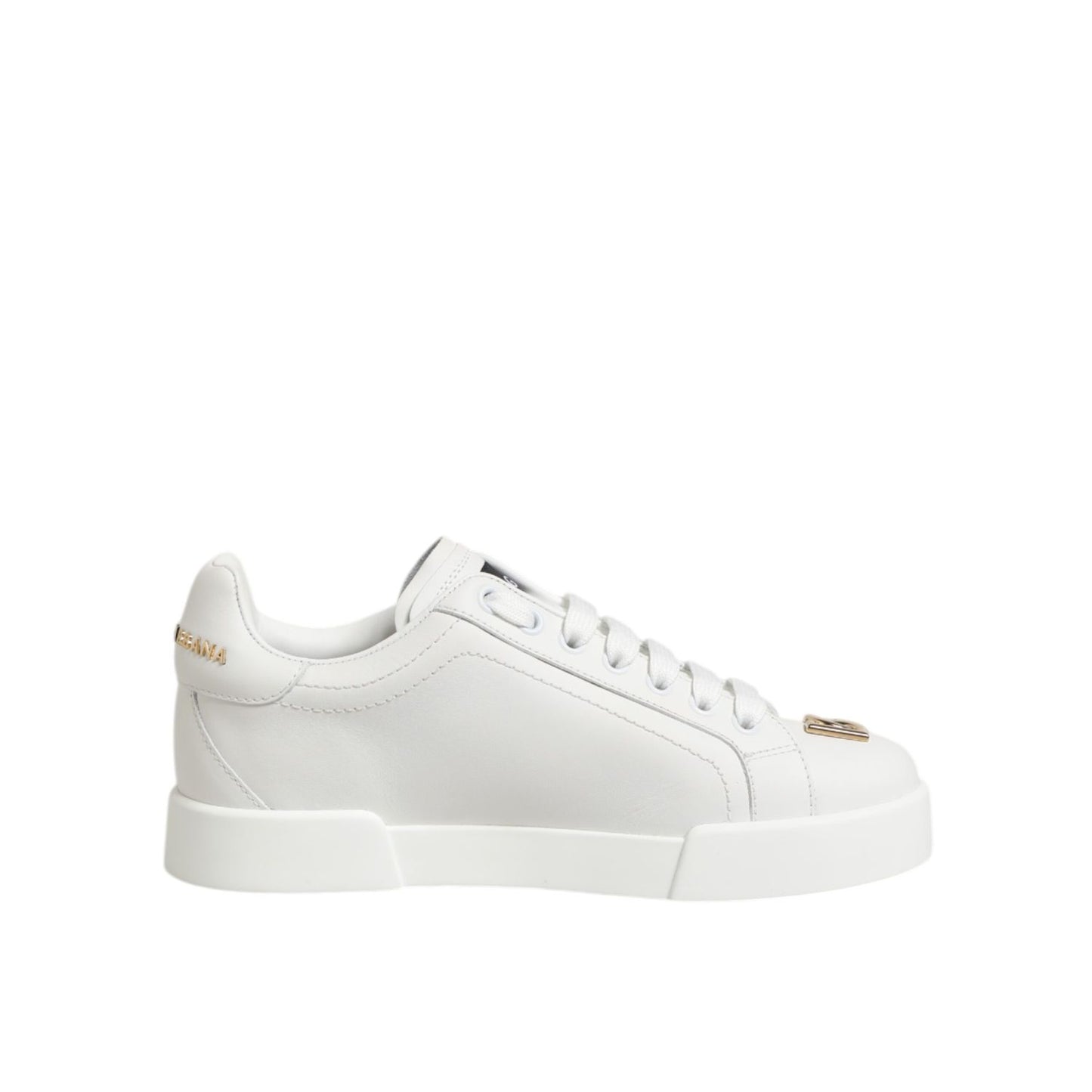 Dolce & Gabbana White DG Leather Low Top Sneakers Shoes