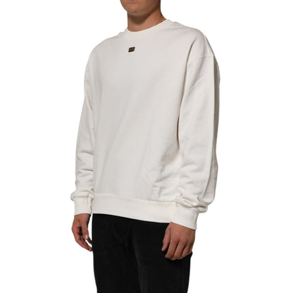 Dolce & Gabbana White DG Logo Crew Neck Sweatshirt Sweater