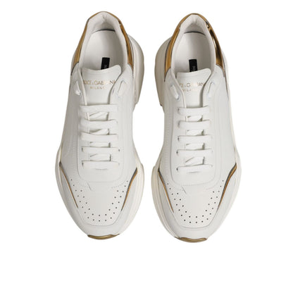 Dolce & Gabbana White Gold Daymaster Low Top Sneakers Shoes