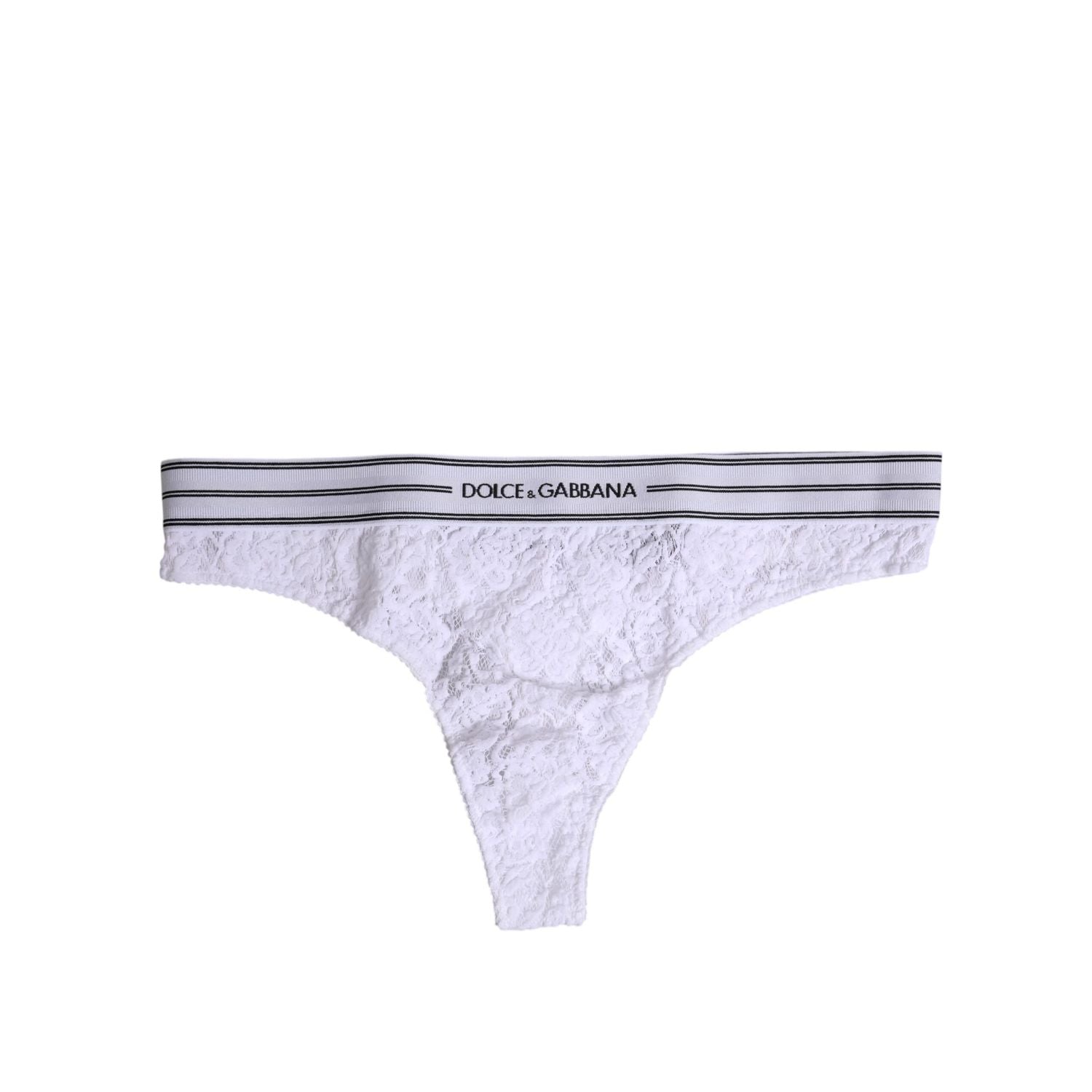 Dolce & Gabbana White Nylon Floral Lace Bottom Panty Underwear