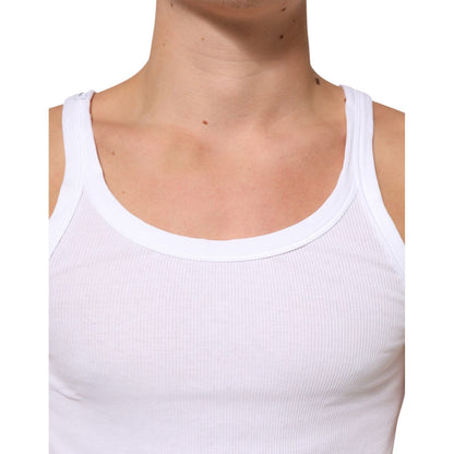Dolce & Gabbana White Sleeveless Round Neck Tank Top T-shirt