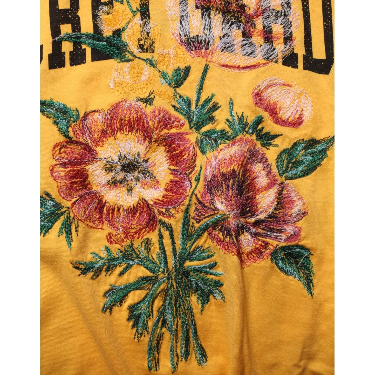 Dolce & Gabbana Yellow Secret Graden Floral Cotton CrewNeck T-shirt