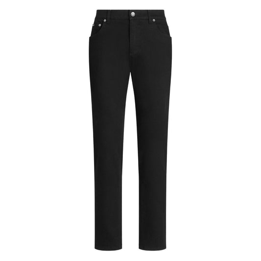 Dolce & Gabbana five pockets logo plaque Denim cotton jeans