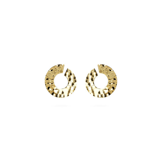 ETRUSCA JEWELS JEWELRY Mod. WSET00767.YG gold hammered hoop earrings