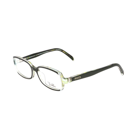 Emilio Pucci Bicolor Plastic Glasses (Frames) in transparent and black plastic design, model EP2662303, size 53/16/130 mm.