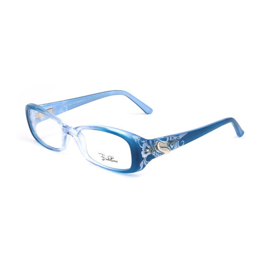 Emilio Pucci Blue Plastic Glasses (Frames) with gradient blue color and floral design, size 51/17/130 mm.