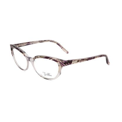 Emilio Pucci Gray Plastic Glasses (Frames) with zebra and transparent gray pattern, 51/16/130mm size, stylish eyewear for women.
