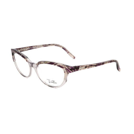 Emilio Pucci Gray Plastic Glasses (Frames) with zebra and transparent gray pattern, 51/16/130mm size, stylish eyewear for women.