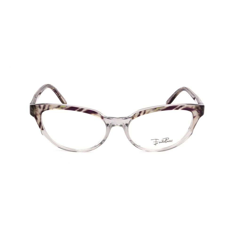 Emilio Pucci Gray Plastic Glasses (Frames) with zebra and transparent design, model EP2657907, dimensions 51/16/130 mm.