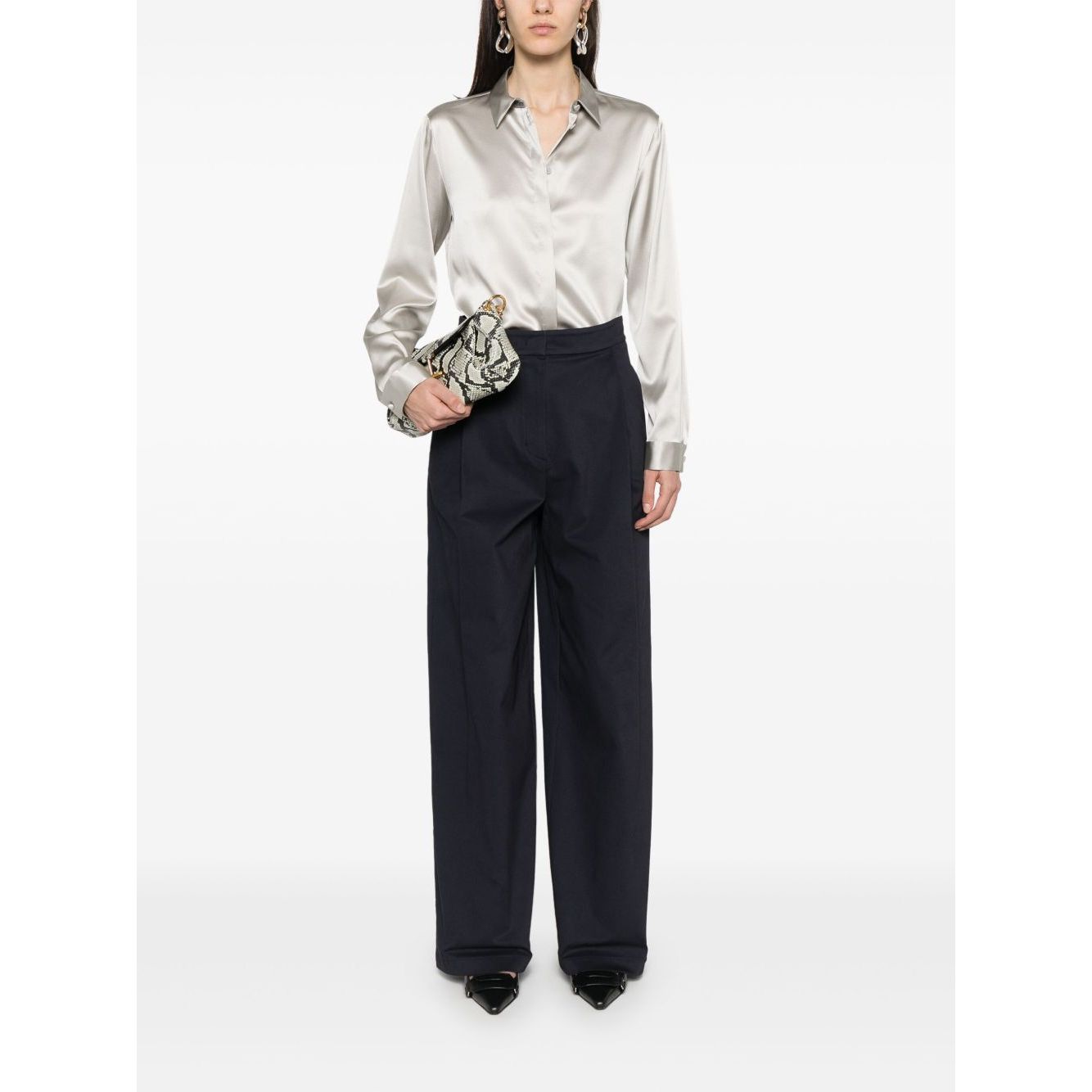 Emporio Armani Cotton Wide Leg Trousers