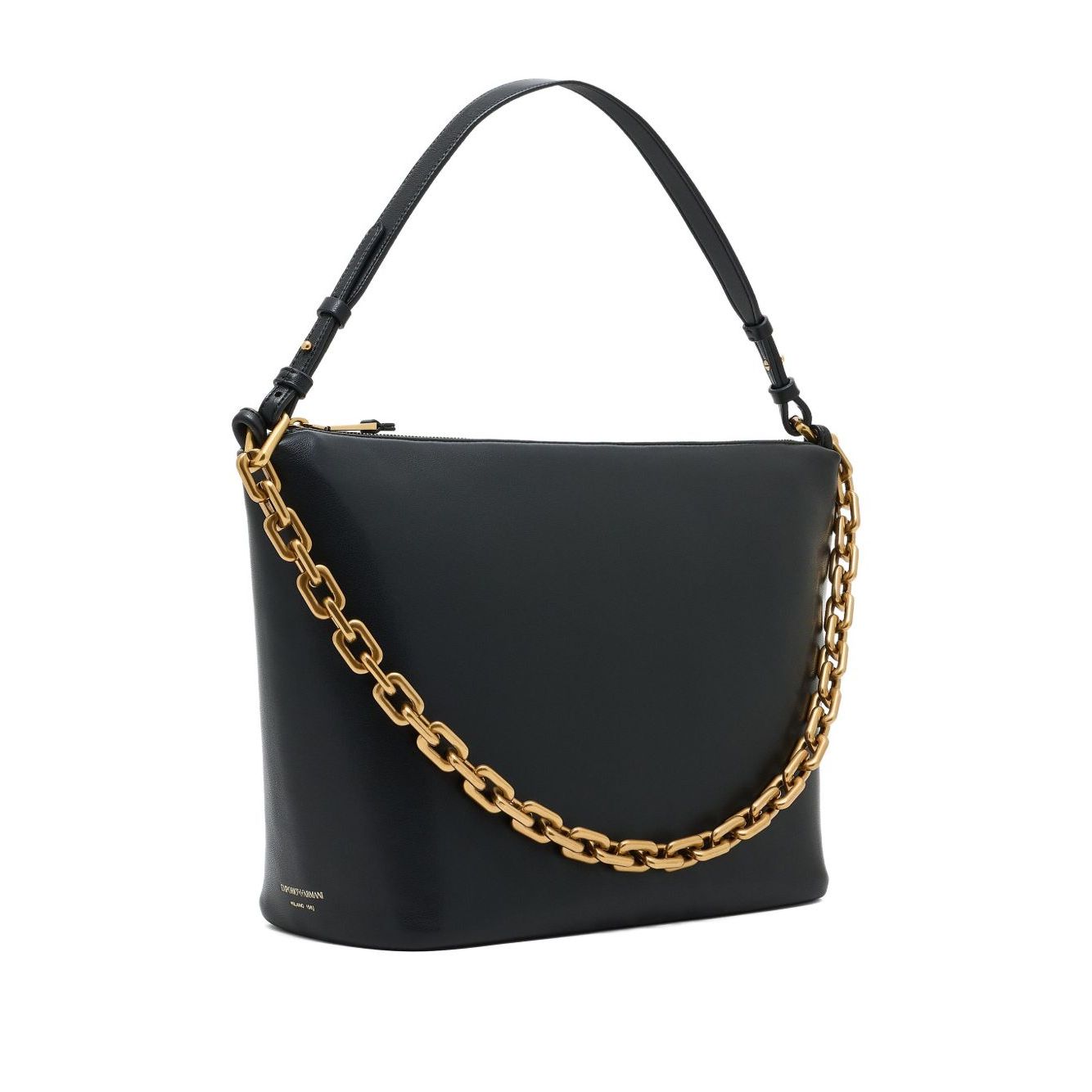 Emporio Armani Medium leather hobo bag with chain