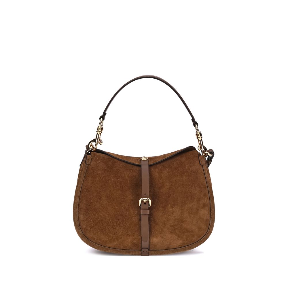 Etro Brown Calf Leather Bos Taurus Shoulder Bag